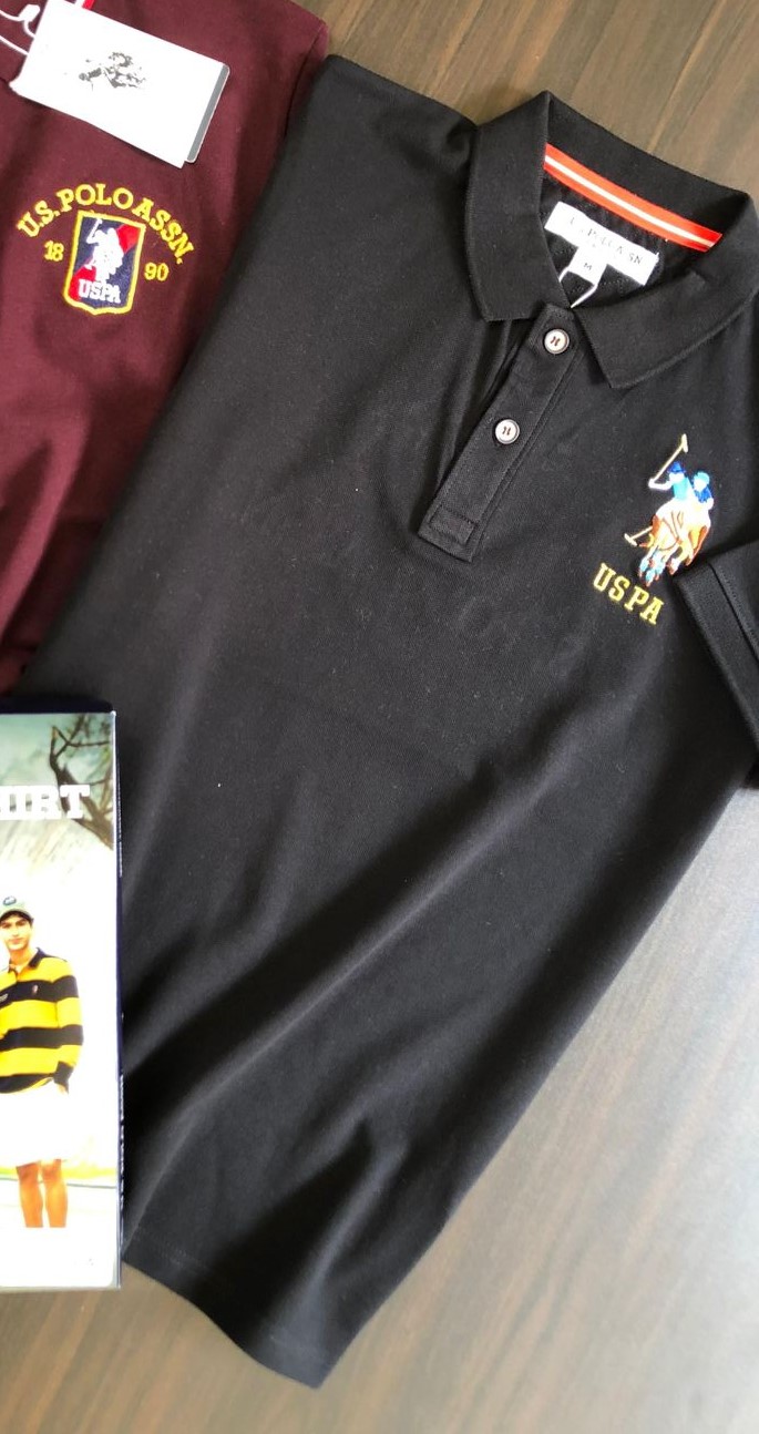 US POLO ASSN Black Polo T-Shirt
