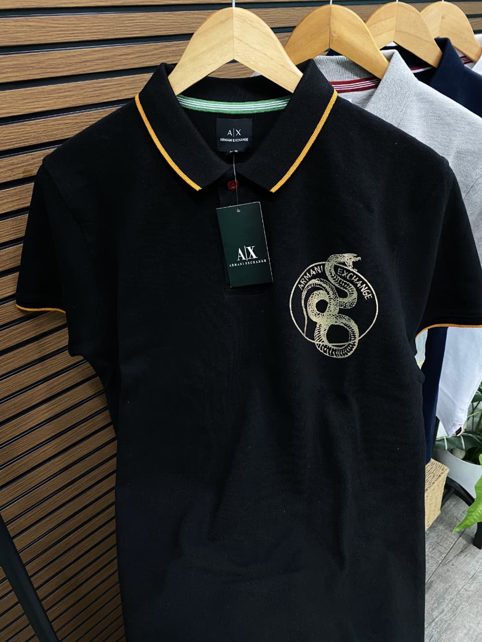 ARMANI EXCHANGE Black Polo T-Shirt