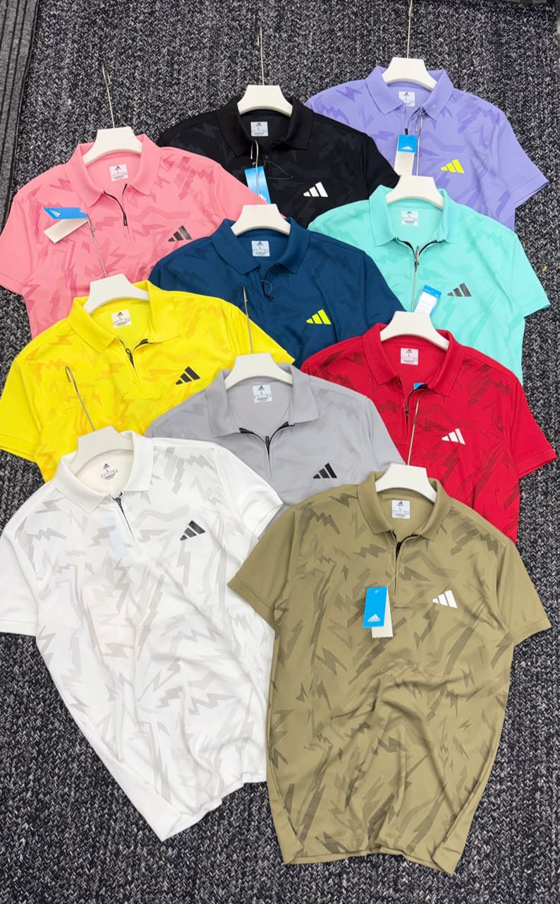 ADIDAS Zipper Polo T-Shirt